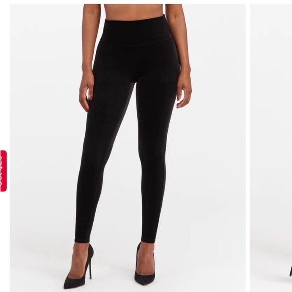 SPANX Pants - New with tags - Spanx black velvet high waist no front seam leggings - medium